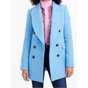 J.Crew‎ Double Cloth Italy Womens Wool Blend Double Breasted Pockets Pea Coat 0